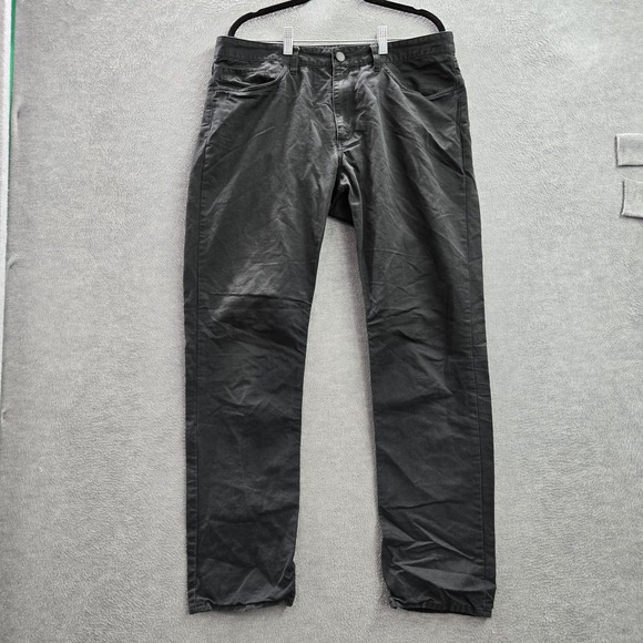 Theory Men Pants 36 Black Haydin 5 Pocket Straight Slim Fit Twill‎ Linen Blend